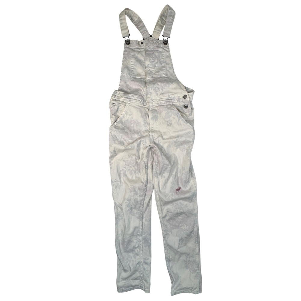 American Eagle Jean Bib Overalls Roses Tomgirl Country Denim White Womens Small